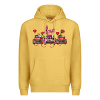 Antique Gold valentine's day farm trucks farm animals Premium Hoodie - FaDigitalArtStudio