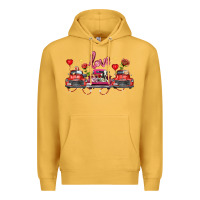 Mustard valentine's day farm trucks farm animals Premium Hoodie - FaDigitalArtStudio