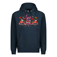 Navy valentine's day farm trucks farm animals Premium Hoodie - FaDigitalArtStudio