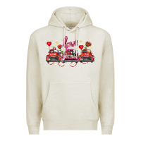 Oatmeal Heather valentine's day farm trucks farm animals Premium Hoodie - FaDigitalArtStudio