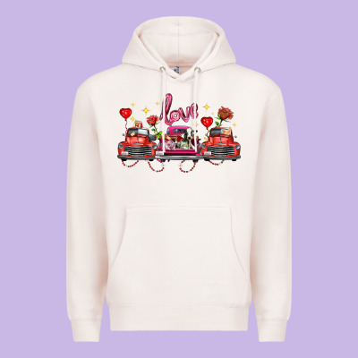 Valentine's Day Farm Trucks Farm Animals Premium Hoodie Designed By Fadigitalartstudio