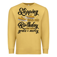 Antique Gold stepping into my birthday with god s grace and mer Premium Sweatshirt - MaliasSmallBusiness