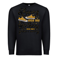 Black stepping into my birthday with god s grace and mer Premium Sweatshirt - MaliasSmallBusiness