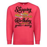 Cardinal stepping into my birthday with god s grace and mer Premium Sweatshirt - MaliasSmallBusiness