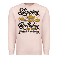 Pale Pink stepping into my birthday with god s grace and mer Premium Sweatshirt - MaliasSmallBusiness