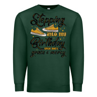 Sports Green stepping into my birthday with god s grace and mer Premium Sweatshirt - MaliasSmallBusiness