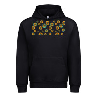 Black sunflowers and turquoise 16oz libbey glass Urban Hoodie - HRA Design Shop