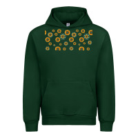 Forest Green sunflowers and turquoise 16oz libbey glass Urban Hoodie - HRA Design Shop