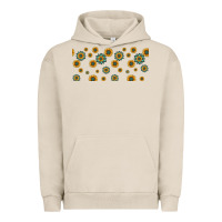Pigment French Oak sunflowers and turquoise 16oz libbey glass Urban Hoodie - HRA Design Shop