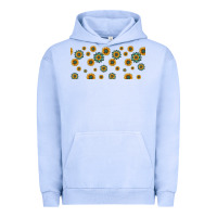 Pigment Grape Ice sunflowers and turquoise 16oz libbey glass Urban Hoodie - HRA Design Shop