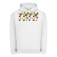 Pigment Lunar Rock sunflowers and turquoise 16oz libbey glass Urban Hoodie - HRA Design Shop