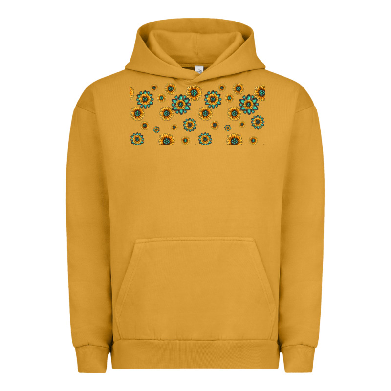Sunflowers And Turquoise 16oz Libbey Glass Urban Hoodie by HRA Design Shop | Teevron