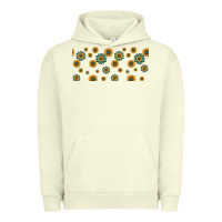 Pigment Pistachio sunflowers and turquoise 16oz libbey glass Urban Hoodie - HRA Design Shop