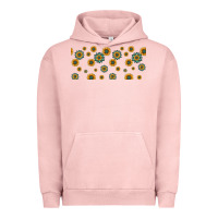 Pigment Salmon sunflowers and turquoise 16oz libbey glass Urban Hoodie - HRA Design Shop