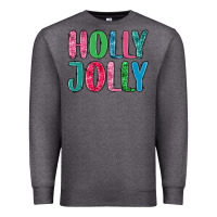 Charcoal Heather holly jolly Premium Sweatshirt - MaliasSmallBusiness