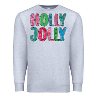 Heather Grey holly jolly Premium Sweatshirt - MaliasSmallBusiness