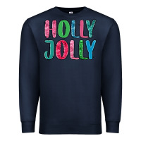 Navy holly jolly Premium Sweatshirt - MaliasSmallBusiness