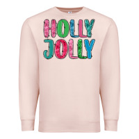 Pale Pink holly jolly Premium Sweatshirt - MaliasSmallBusiness