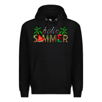 Black hello summer Premium Hoodie - CowhideDigitalArt