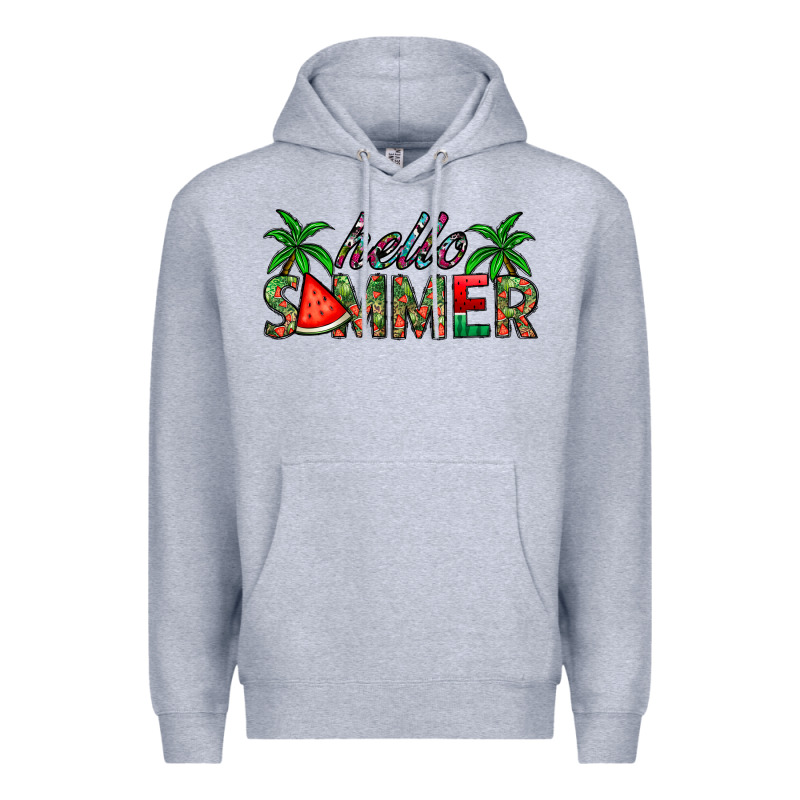 Hello Summer Premium Hoodie by CowhideDigitalArt | Teevron