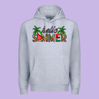 Hello Summer Premium Hoodie Designed By Cowhidedigitalart