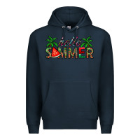 Navy hello summer Premium Hoodie - CowhideDigitalArt