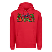 Red hello summer Premium Hoodie - CowhideDigitalArt