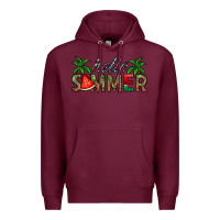 Burgundy hello summer Premium Hoodie - CowhideDigitalArt