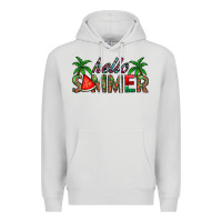 Dove Grey hello summer Premium Hoodie - CowhideDigitalArt