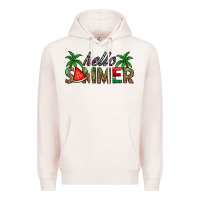 Pale Pink hello summer Premium Hoodie - CowhideDigitalArt