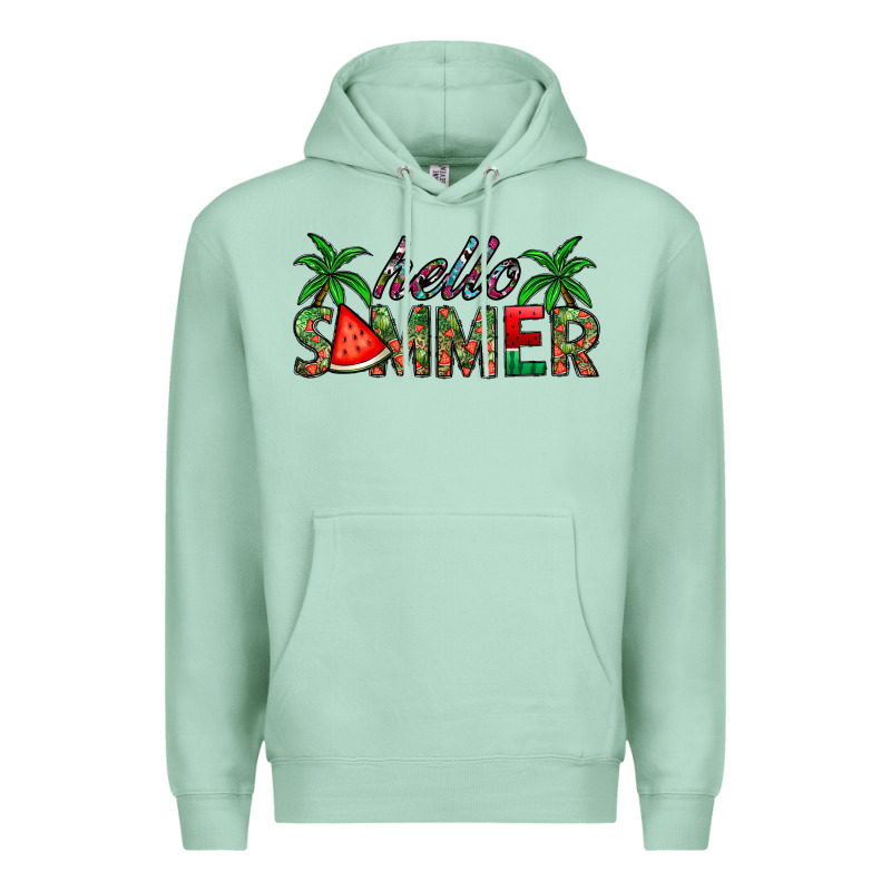 Hello Summer Premium Hoodie by CowhideDigitalArt | Teevron