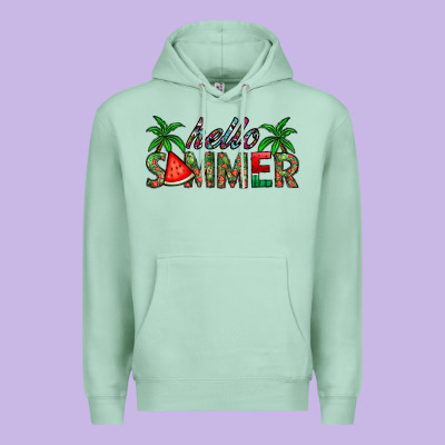 Hello Summer Premium Hoodie Designed By Cowhidedigitalart