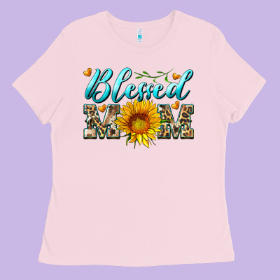 Blessed Mom With Sunflower Ladies Tee Designed By Artiststas