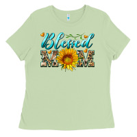 Matcha blessed mom with sunflower Ladies Tee - Artiststas