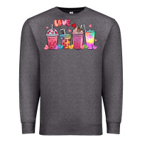 Charcoal Heather love coffee cups Premium Sweatshirt - MaliasSmallBusiness