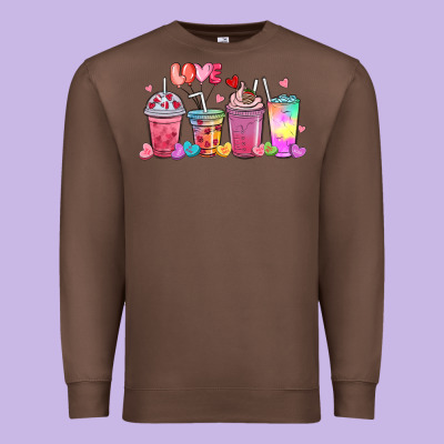 Premium Sweatshirt love coffee cups
