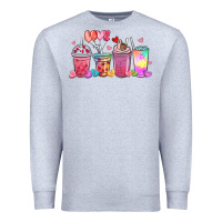 Heather Grey love coffee cups Premium Sweatshirt - MaliasSmallBusiness