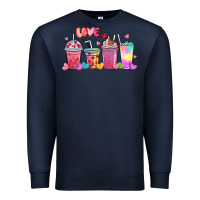 Navy love coffee cups Premium Sweatshirt - MaliasSmallBusiness