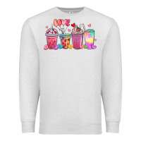 Oatmeal Heather love coffee cups Premium Sweatshirt - MaliasSmallBusiness