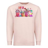 Pale Pink love coffee cups Premium Sweatshirt - MaliasSmallBusiness