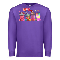 Purple love coffee cups Premium Sweatshirt - MaliasSmallBusiness