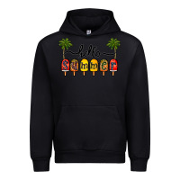 Black 1hello summer Urban Hoodie - CowhideDigitalArt