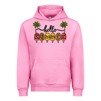 Fuchsia Pink 1hello summer Urban Hoodie - CowhideDigitalArt