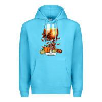 Ocean Blue Thanksgiving Fall Premium Hoodie - FaDigitalArtStudio