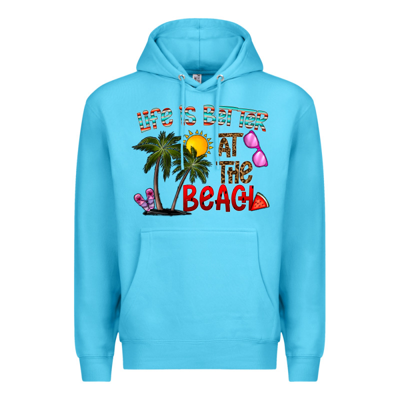 Life Is Better At The Beach Premium Hoodie by CowhideDigitalArt | Teevron