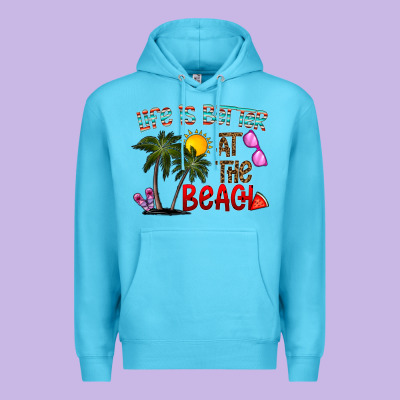 Life Is Better At The Beach Premium Hoodie Designed By Cowhidedigitalart