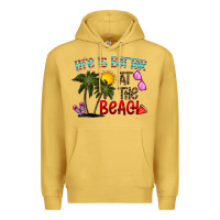 Antique Gold life is better at the beach Premium Hoodie - CowhideDigitalArt