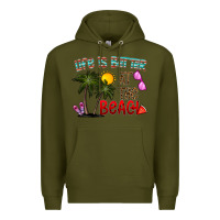 Army Green life is better at the beach Premium Hoodie - CowhideDigitalArt