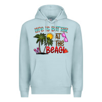 Blue Mist life is better at the beach Premium Hoodie - CowhideDigitalArt