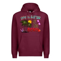 Burgundy life is better at the beach Premium Hoodie - CowhideDigitalArt